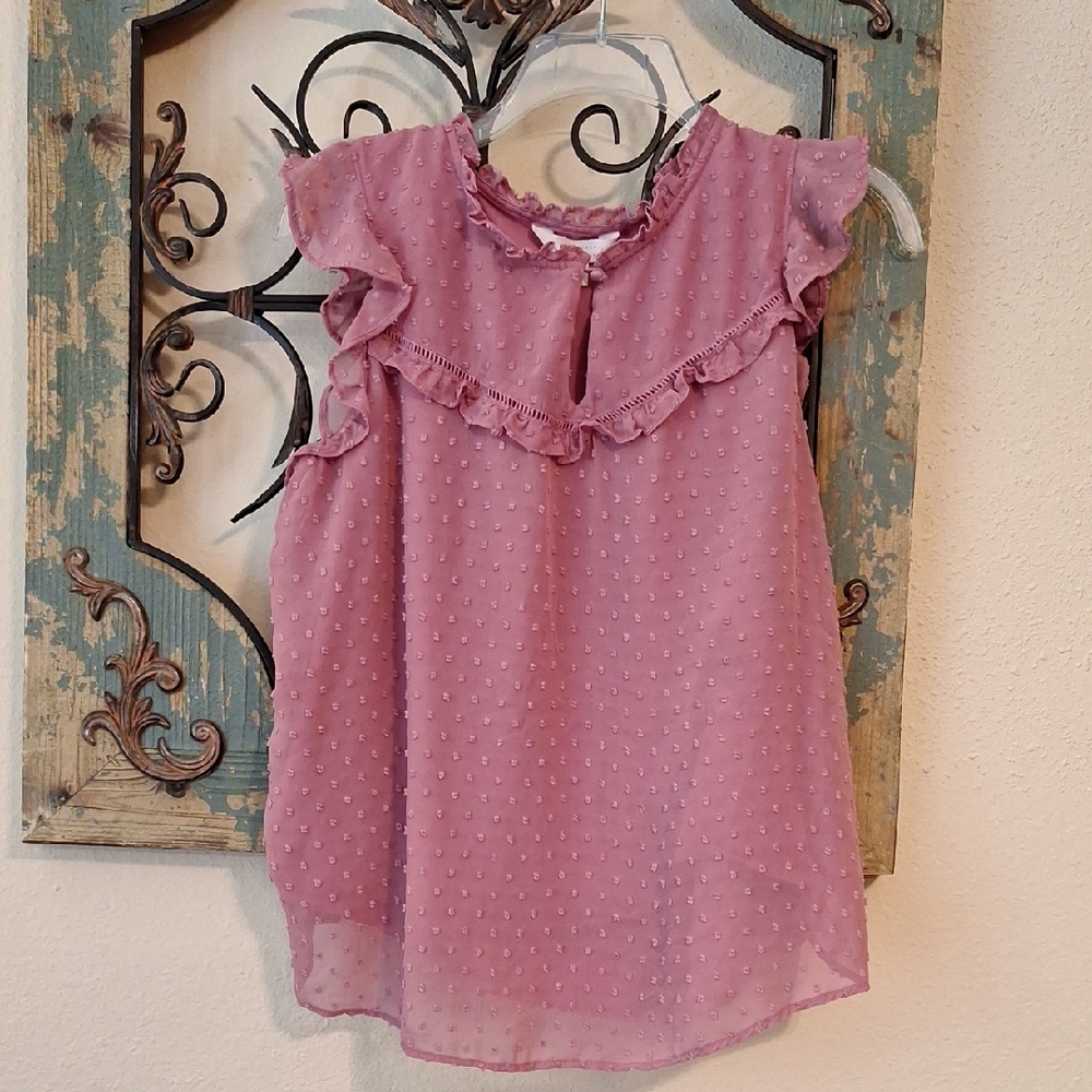 LC Lauren Conrad Pink Elegant Blouse. Size Large